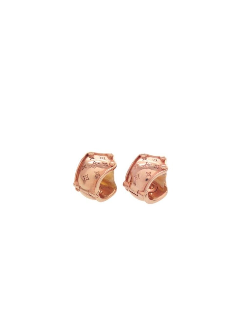 Louis Vuitton Dormes Clip Earrings Pink Gold - Picture 3 of 4